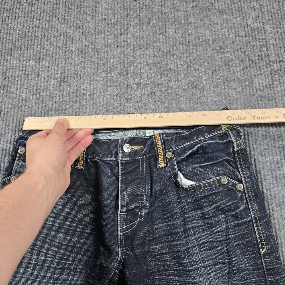 Guess Jeans Mens 30 Blue‎ Medium Wash Rebel Regular Straight Denim Distressed - Picture 15 of 16